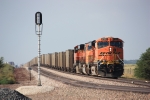 Coal train stops and waits for a meet